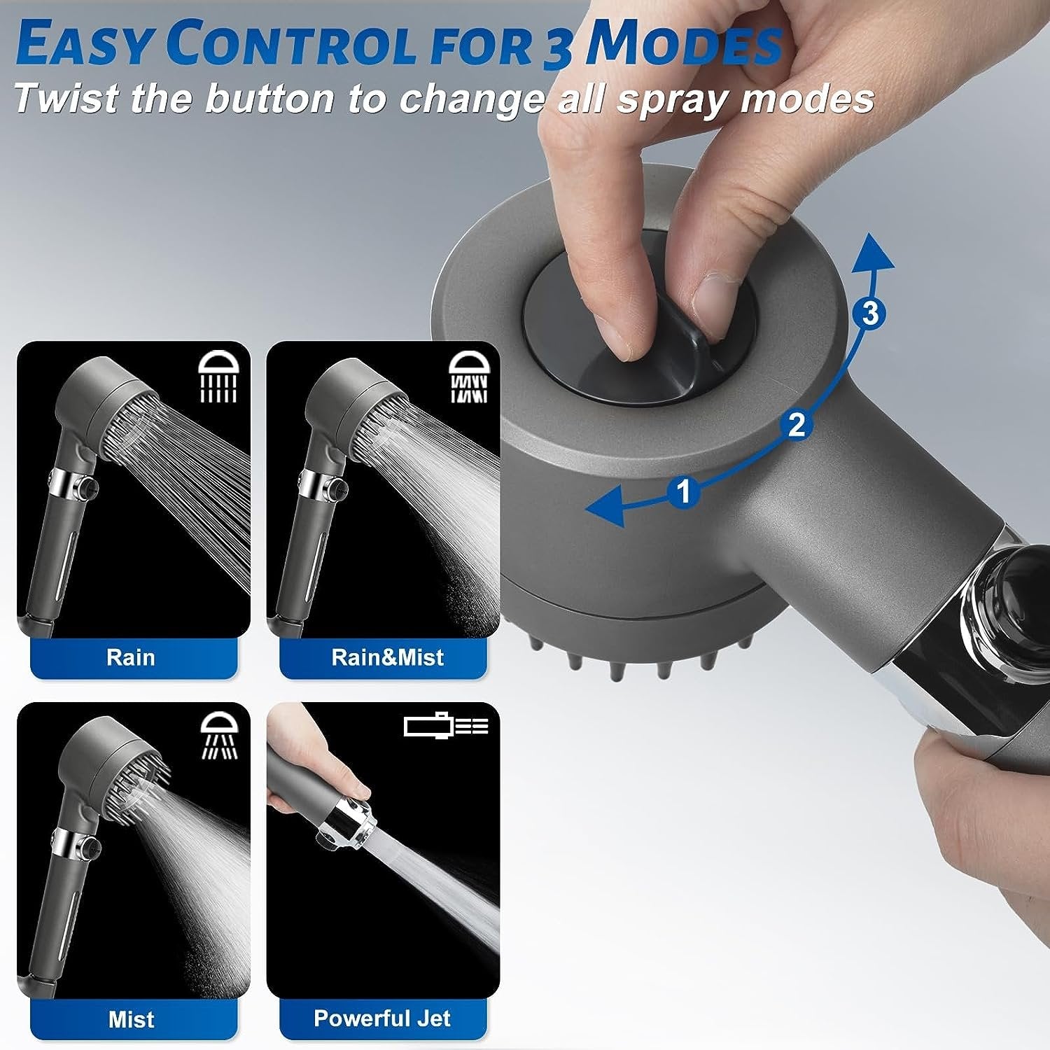 3 Modes Shower Head