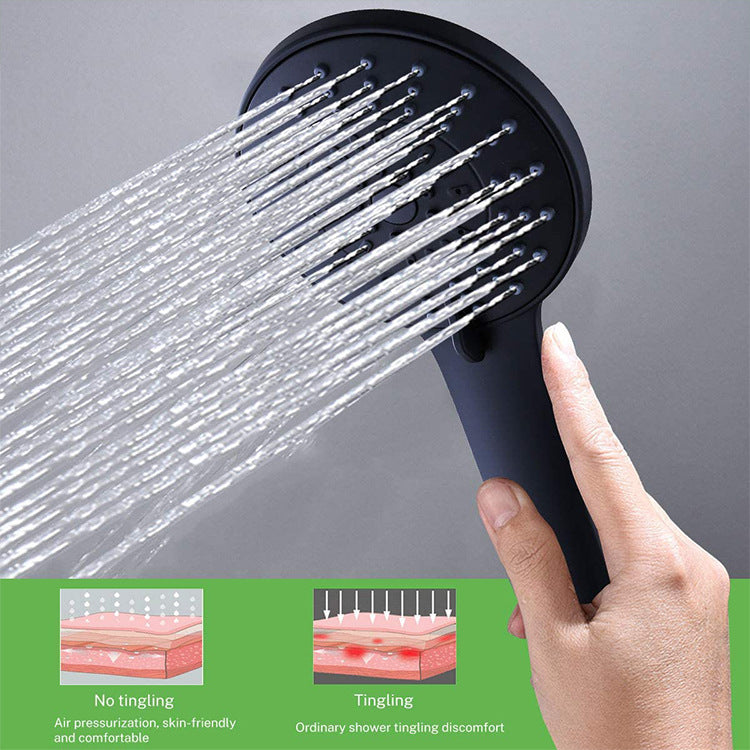 Stainless Steel Square Black Shower Head