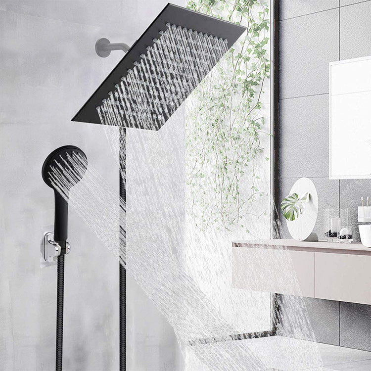 Stainless Steel Square Black Shower Head